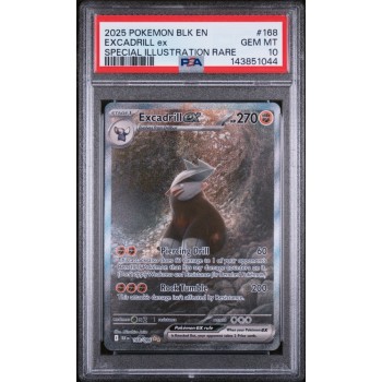 Excadrill - Black Bolt - English 2025 - #168/086 - PSA GEM MINT 10 - Pokemon Graded Card