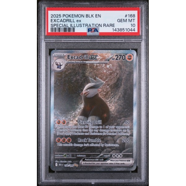 Excadrill - Black Bolt - English 2025 - #168/086 - PSA GEM MINT 10 - Pokemon Graded Card