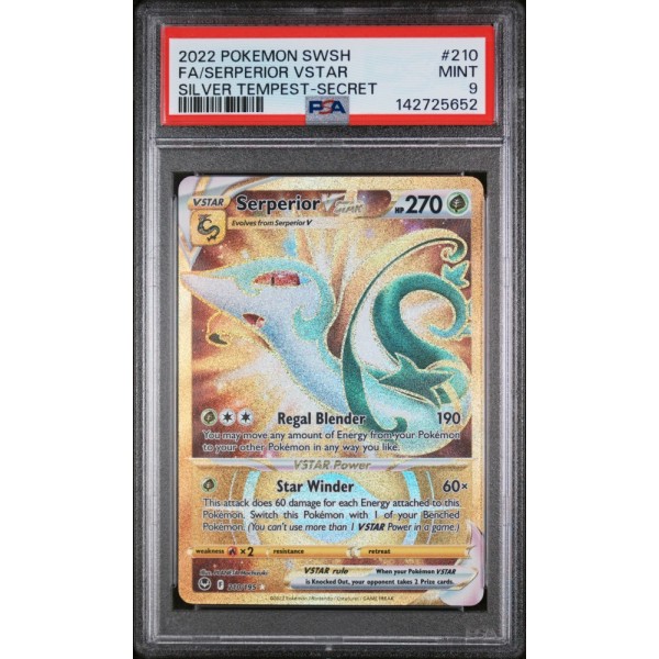Serperior VStar - Silver Tempest - English 2022- #210 - PSA MINT 9 - Pokemon Graded Card 