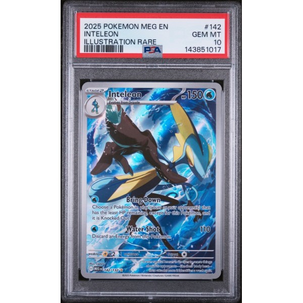 Inteleon - Mega Evolution - English 2025 -  142/132 - PSA GEM MT 10 - Pokemon Graded Card