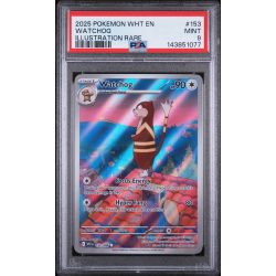Watchhog - White Flare - English 2025 - #153 - PSA MINT 9 - Pokemon Graded Card 