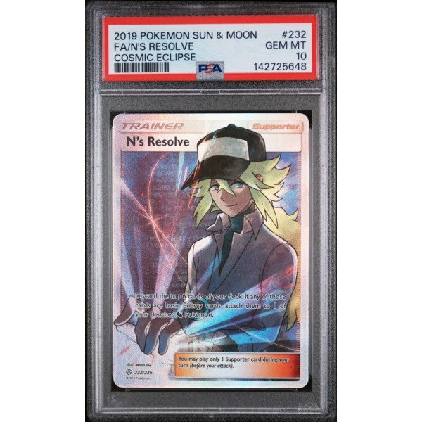 N”s Resolve - Cosmic Eclipse - English 2019 - #232/236 - PSA GEM MINT 10 - Pokemon Graded Card