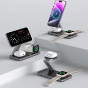 Tech-Protect Ασύρματος Φορτιστής (QI15W-A47) 3in1 Magnetic Magsafe Wireless Charger - Black