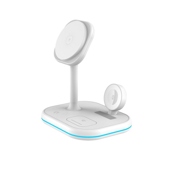 Tech-Protect Ασύρματος Φορτιστής (QI15W-A27) 3in1 Magnetic Magsafe Wireless Charger - White