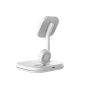 Tech-Protect Ασύρματος Φορτιστής (QI15W-A27) 3in1 Magnetic Magsafe Wireless Charger - White
