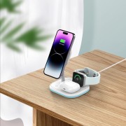 Tech-Protect Ασύρματος Φορτιστής (QI15W-A27) 3in1 Magnetic Magsafe Wireless Charger - White