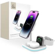 Tech-Protect Ασύρματος Φορτιστής (QI15W-A27) 3in1 Magnetic Magsafe Wireless Charger - White