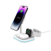 Tech-Protect Ασύρματος Φορτιστής (QI15W-A27) 3in1 Magnetic Magsafe Wireless Charger - White