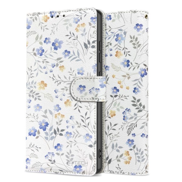 Θήκη Σιλικόνης Tech-Protect Wallet Spring Flowers για Samsung Galaxy A57 5G - Clear