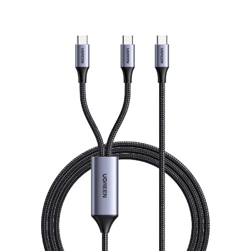 Ugreen US561 2in1 Καλώδιο Γρήγορης Φόρτισης 2.0 - USB σε Type-C 2m - Space Gray