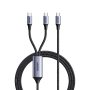 Ugreen US561 2in1 Καλώδιο Γρήγορης Φόρτισης 2.0 - USB σε Type-C 2m - Space Gray