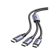 Ugreen US561 2in1 Καλώδιο Γρήγορης Φόρτισης 2.0 - USB σε Type-C 2m - Space Gray
