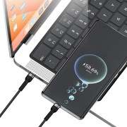 Καλώδιο φόρτισης Recci RTC-T16 2in1 USB-C σε USB-C / Lightning / 1.20m - Black