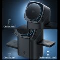 Spigen Essential EF223MS QI2 3IN1 Rotary Magnetic Magsafe Wireless Charger - Black