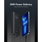 PowerBank Veger T100 - 20000mAh Ultra Compact Design PD100W Max Output 1x USB-A, 2X USB-C  - Black