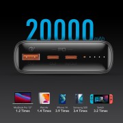 PowerBank Veger T100 - 20000mAh Ultra Compact Design PD100W Max Output 1x USB-A, 2X USB-C  - Black