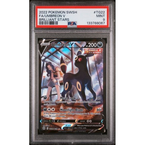 Umbreon V #TG22 – Brilliant Stars (Sword & Shield) 2022 – Full Art / Trainer Gallery – PSA 9 MINT – English