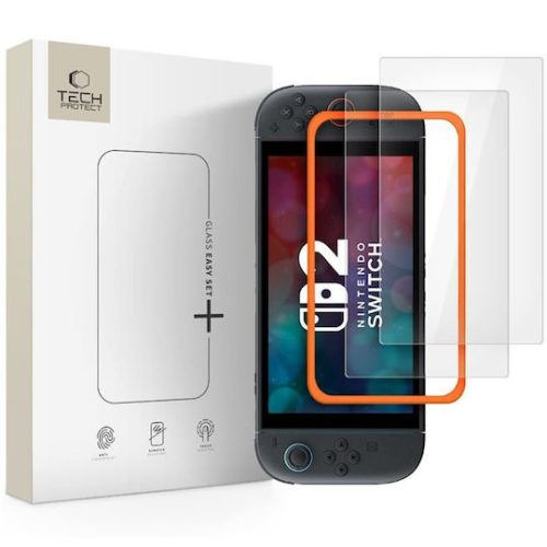 Tempered Glass Tech-Protect για Nintendo Switch 2 Easy Set Plus Προστασίας Οθόνης 2 Τεμάχια - Clear