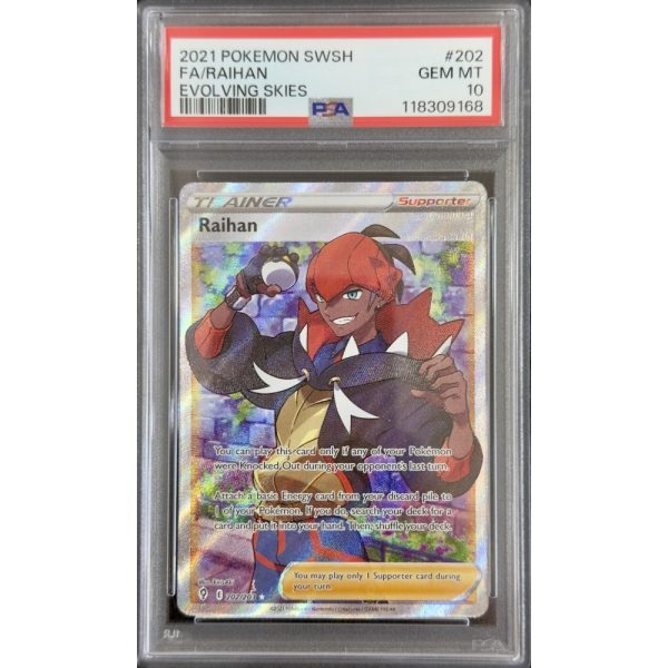 Raihan - Evolving Skies - English 2021 - #202/203 - PSA GEM MT 10 - Pokemon Graded Card