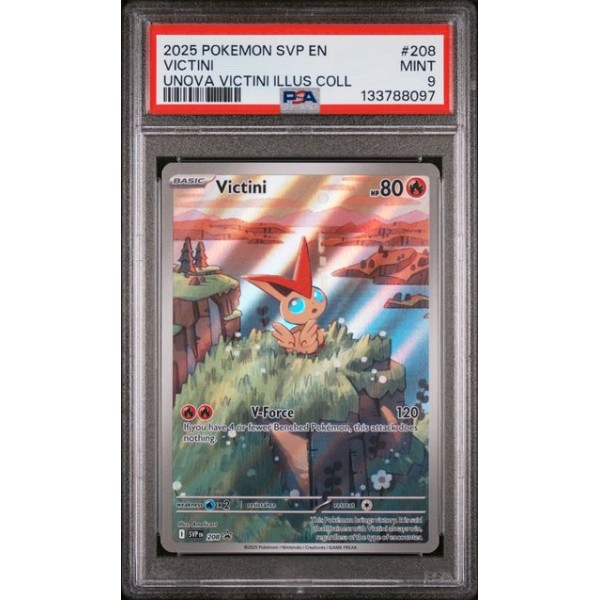 Victini #208 – SV Black Star Promo (2025) – Unova Victini Illustration Collection – PSA 9 MINT – English