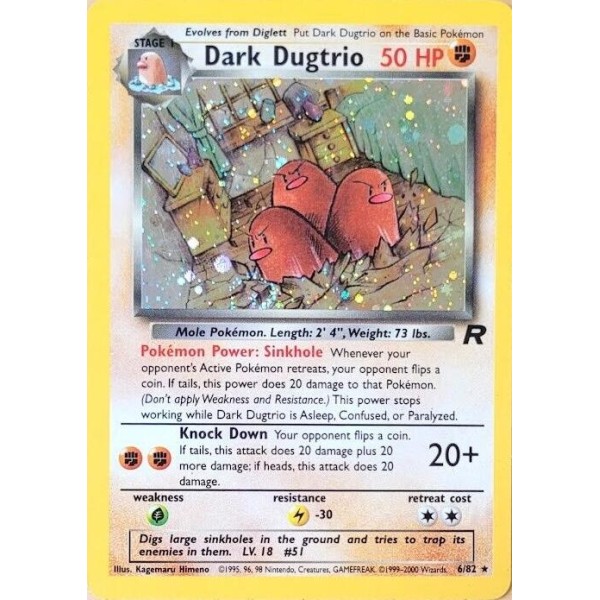 Dark Dugtrio (Team Rocket 6/82) (Holo Rare ) English - Good