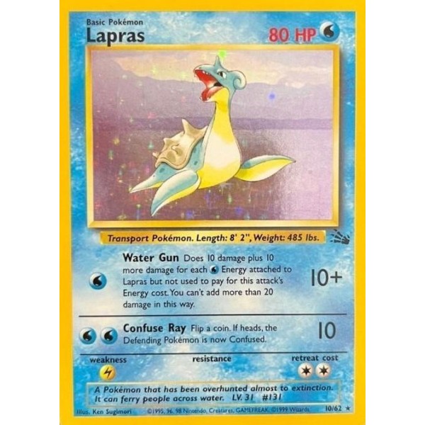 Lapras (Fossil 10/62) (Holo Rare ) English - Near Mint