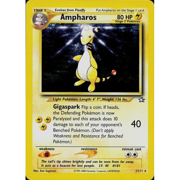 Ampharos (Neo Genesis 1/111) (Holo Rare ) English - Near Mint