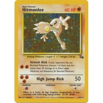 Hitmonlee (Fossil 7/62) (Holo Rare ) English - Good