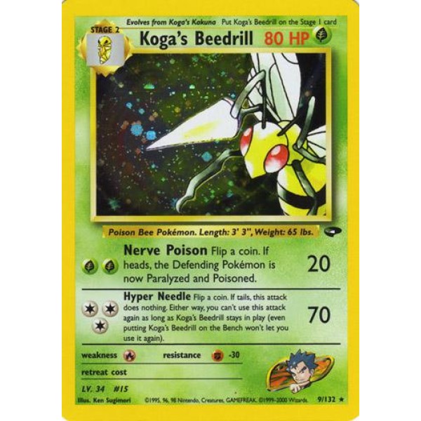 Koga”s Beedrill (Gym Challenge 9/132) (Holo Rare ) English - Near Mint