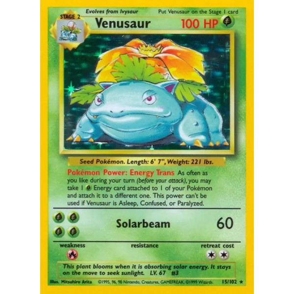 Venusaur (Base Set 15/102) (Holo Rare ) English - Good