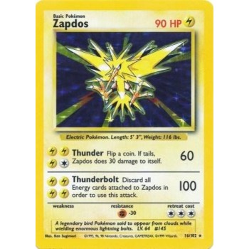 Zapdos (Base Set 16/102) (Holo Rare ) English - Near Mint