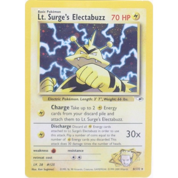Lt. Surge”s Electabuzz (Gym Heroes 6/132) (Holo Rare ) English - Good