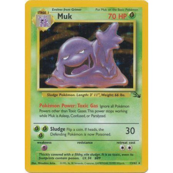 Muk (Fossil 13/62) (Holo Rare ) English - Good