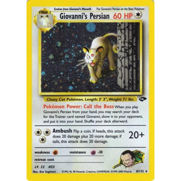 Giovanni”s Persian (Gym Challenge 8/132) (Holo Rare ) English - Good