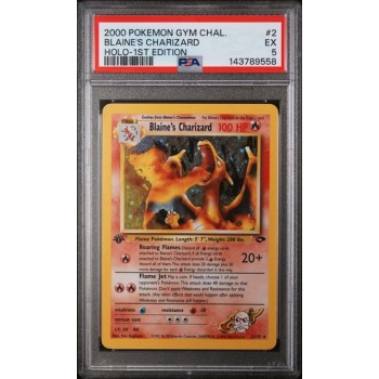 Blaine”s Charizard - Holo - Gym Challenge 1st Edition - English 2000 -  #002/0132 - PSA PR 1 - Pokemon Graded Card