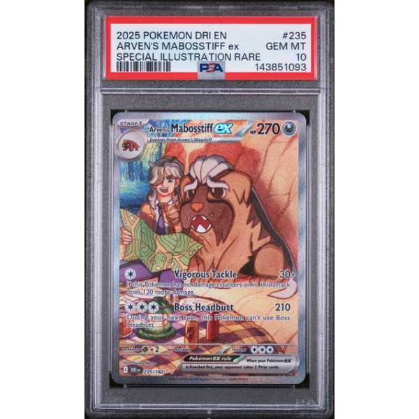 Arven”s Mabosstiff ex - Destined Rivals - English 2025 -  #235/182 - Gem MT 10 - Pokemon Graded Card