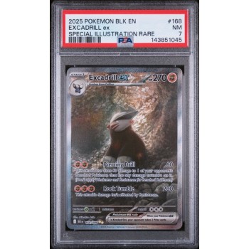 Excadrill - Black Bolt - English 2025 - #168/086 - PSA NM 7 - Pokemon Graded Card