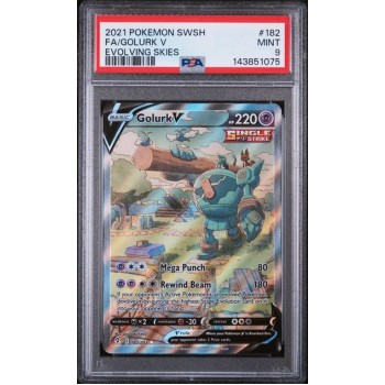 Golurk V - Evolving Skies - English 2021 - #182/203 - PSA MINT 9 - Pokemon Graded Card