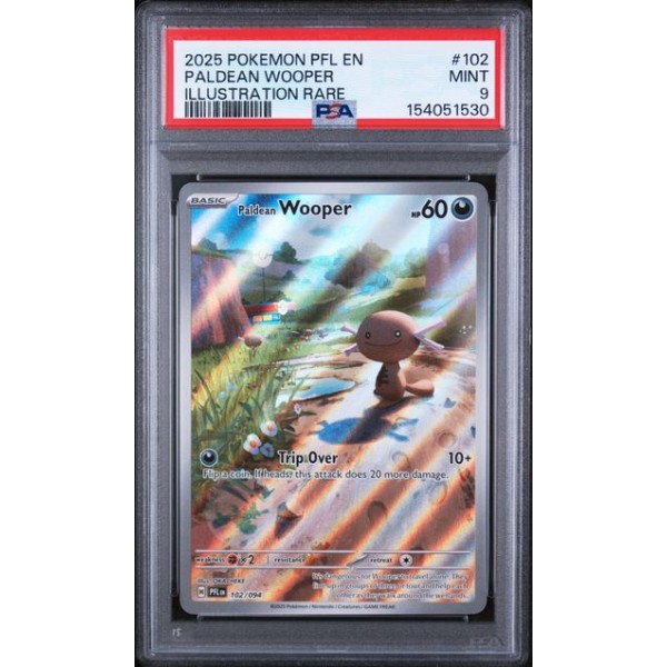 Paldean Wooper #102 - Phantasmal Flames 2025 - Illustration Rare - PSA MINT 9 - English 