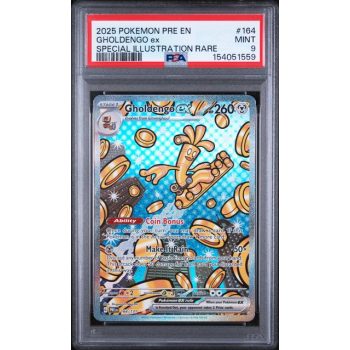 Gholdengo ex #164 – Prismatic Evolutions 2025 – Special Art Rare – PSA 9 MINT – English