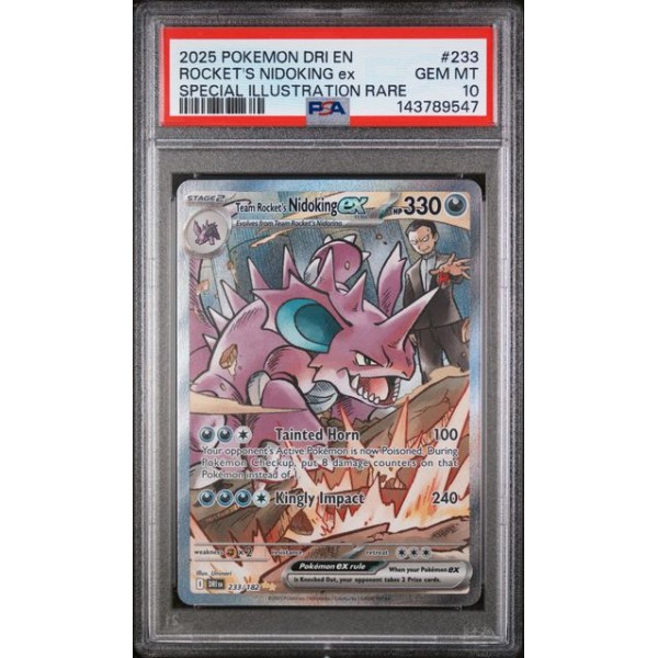 Rocket”s Nidoking EX - Destined Rivals - English 2025 -  #233/182 - Gem MT 10 - Pokemon Graded Card