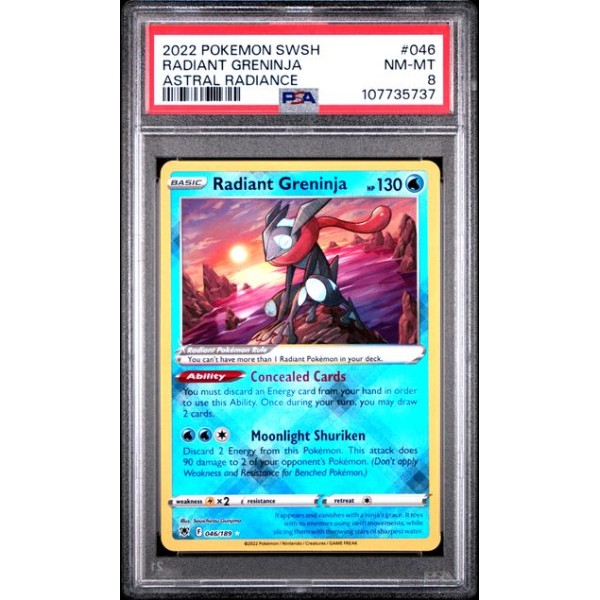 Radiant Greninja - Astral Radiance - English 2022 - #046 - PSA NM-MT 8 - Pokemon Graded Card