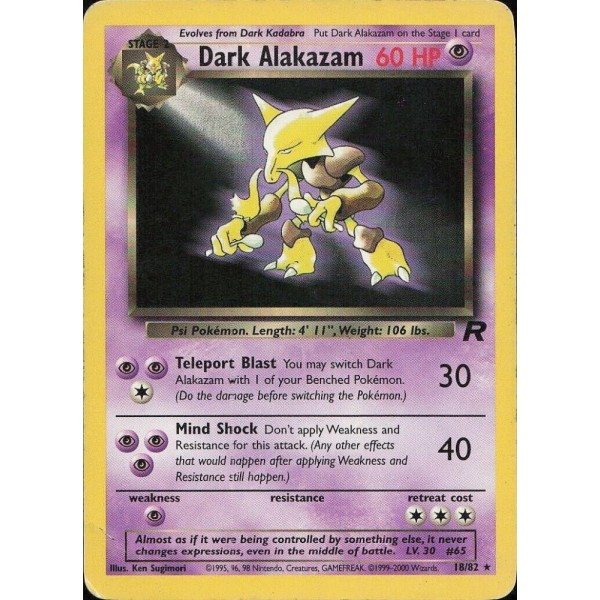 Dark Alakazam (Team Rocket 18/82) (Rare) English - Excellent