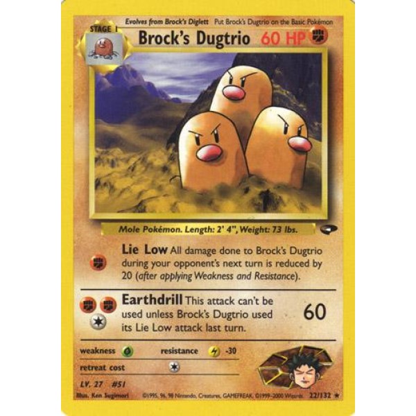 Brock”s Dugtrio (Gym Challenge 22/132) (Rare) English - Played