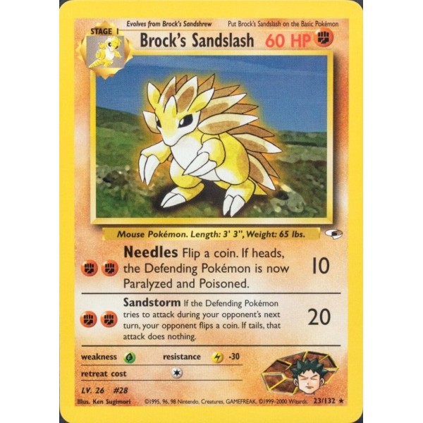 Brock”s Sandslash (Gym Heroes 23/132) (Rare) English - Poor
