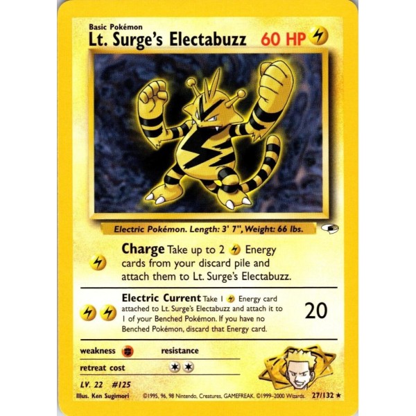 Lt. Surge”s Electabuzz (Gym Heroes 27/132) (Rare) English - Good