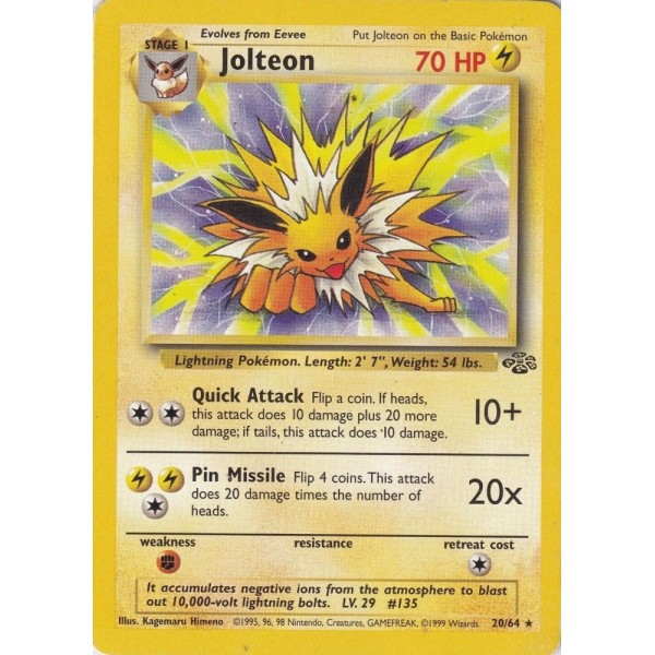 Jolteon (Jungle 20/64) (Rare) English - Excellent