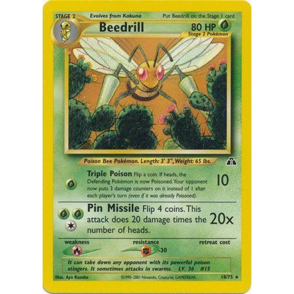 Beedrill (Neo Discovery 18/75) (Rare) English - Near Mint