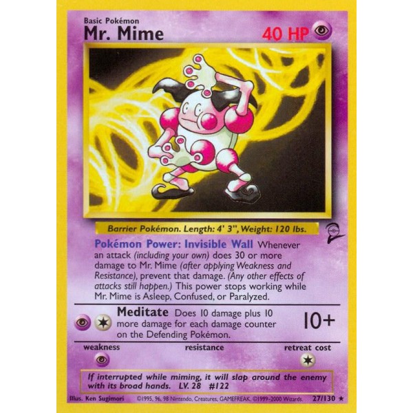 Mr. Mime (Base Set 2 27/130) (Rare) English - Near Mint