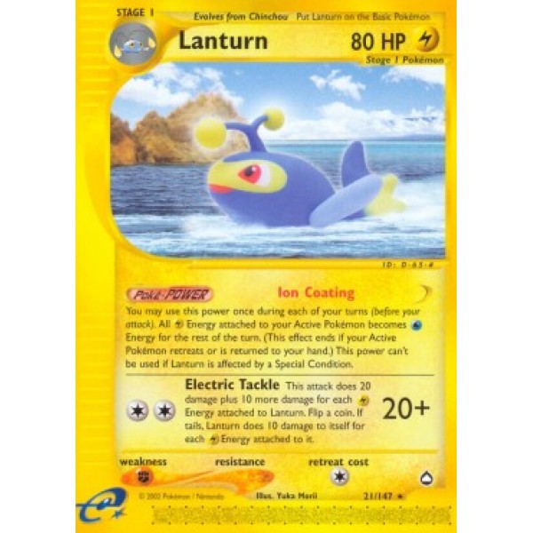 Lanturn (Aquapolis 21/147) (Rare) English - Near Mint